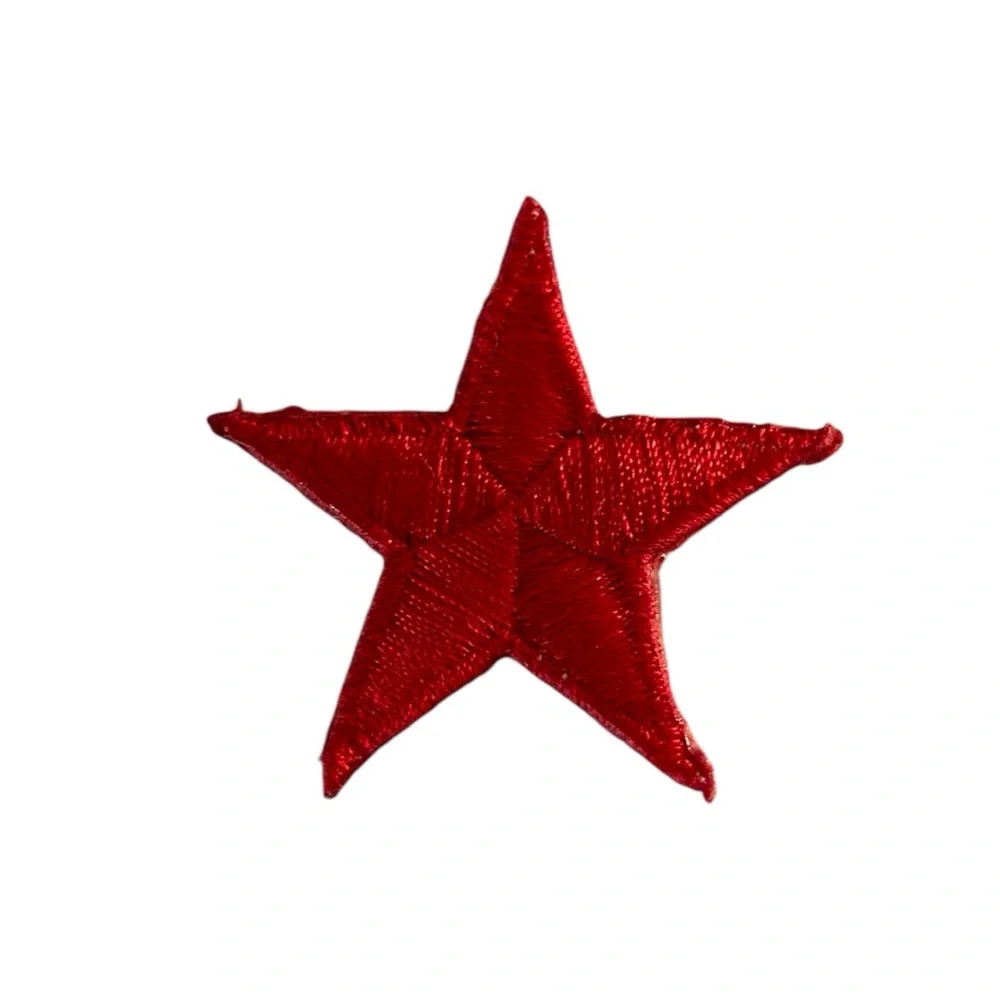 🦋 5/$25 - Set of 2 Iron-On Patches - Red Stars - (1.5” x 1.5”)